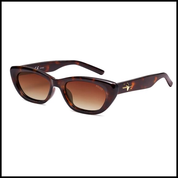 Polarized Cat Eye Sunglasses Women Retro Small Narrow Frame UV400 main image 5